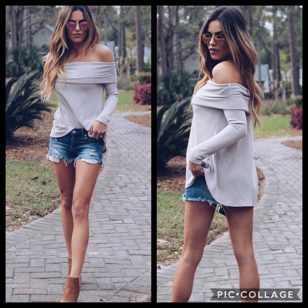 bayview off the shoulder thermal top nwot